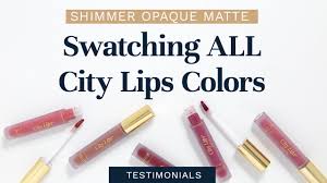 swatching all city lips colors