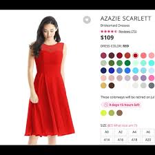 Red Azazie Bridesmaid Dress Scarlett A10