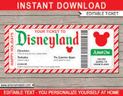 holiday disneyland ticket template