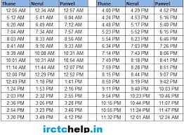 Thane Panvel Mumbai Local Train Time Table