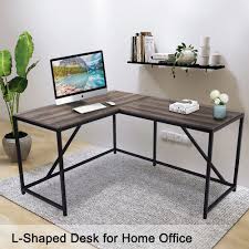The desk stands out with its simple and stylish appearance and lends a light luxury. Superbrite Shaped Home Office Computer Desk With Modern Style And Mdf Board Easy To Assemble Walnut Overstock 31907602