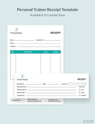 personal trainer receipt template in
