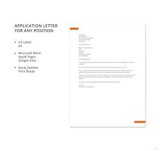 Simple Application Letter Sample For Any Position Sample