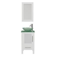 I have found no problems with my set up, space wise. 8137bw 18 Inch Free Standing Wood And Glass Single Vessel Sink Bathroom Vanity Set In White 8137bw Bn 18 Inch Free