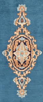 kerman persian rug blue 112 x 55 cm