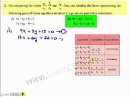 Nature Of Pair Of Linear Equations