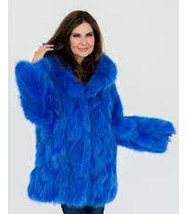 Blue Fox Fur Coat At Fursource Com