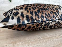 Cheetah Velvet Accent Lumbar Pillow