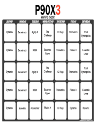 p90x3 schedule form fill out and sign
