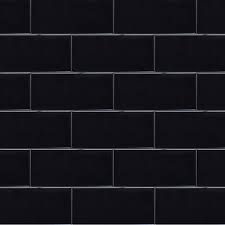 Black Gloss Flat Ceramic Wall Tile 100