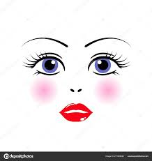 doll woman cute face template