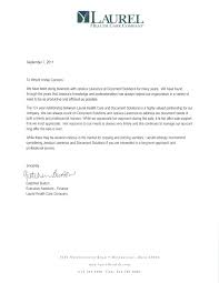 Reference Letter Laurel Health Care Company