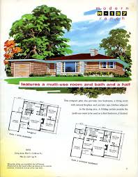 1956 Modern Ranch Vintage House Plans