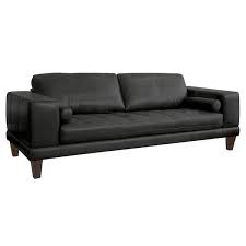 Black Leather Contemporary Sofa