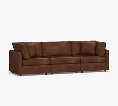 Modular Square Arm Leather Sofa