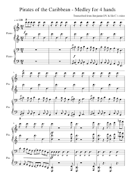 The arrangement code for the composition is orc. Pirates Of The Caribbean Medley For 4 Hands Sheet Music For Piano Mixed Duet Musescore Com