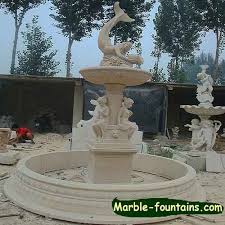 marble outdoor dolphin water fountain
