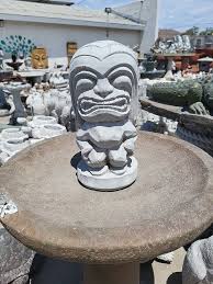 Cement Tiki Statues 12 Inch Tall