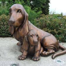 Bronze Dachshund Garden Memorial Statue