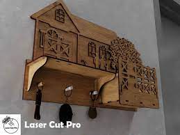 Rustic Wall Mounted Mail Holder Wooden