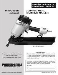 porter cable fc350 instruction manual