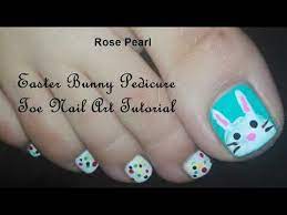 easter bunny pedicure nail art easter