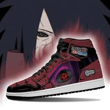 Two male anime characters wallpaper, untitled, naruto shippuuden. Madara Rinnegan Mangekyou High Top Sneaker Shoes
