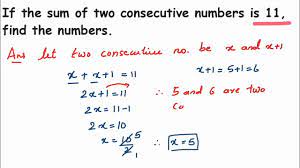 if the sum of two consecutive numbers