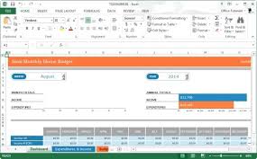 Monthly Home Budget Template For Microsoft Excel 2013