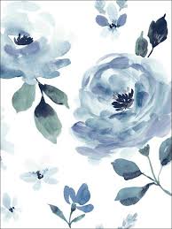 Watercolor Blooms Blue L And Stick