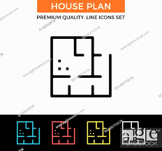 Vector House Plan Icon Blueprint