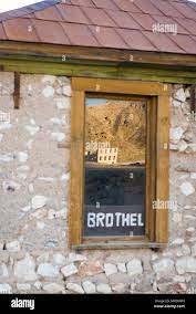 Ruins of the brothel in the ghost town of Rhyolite, Nevada, North America  Stock Photo 