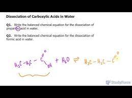 Dissociation Of Carboxylic Acids In