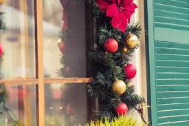red ball decorated windows
