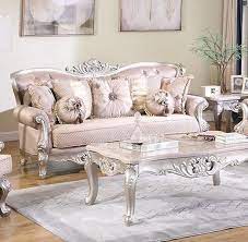 Cream Finish On Tufted Back Sofa Set 2pcs Traditional Cosmos Furniture Daisy Beige
