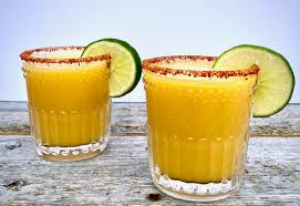 y mango margaritas with chili lime