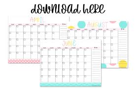 cute blank monthly calendar planner
