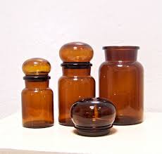 50 Off Vintage Amber Apothecary Jars A