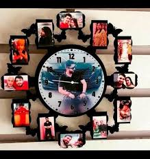 Black Acrylic Photo Frame Wall Clock