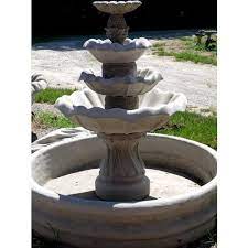 Grey Cement Outdoor Fountain