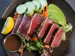 wasabi sesame crusted seared ahi tuna