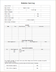 Ms Word Diabetes Care Log For Schools Word Excel Templates