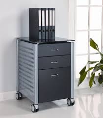 Filing Cabinet In Black Glass Kg02