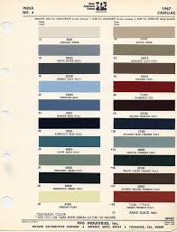 1967 Cadillac Colors And Interiors Including Color Charts