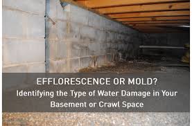efflorescence or mold water damage in