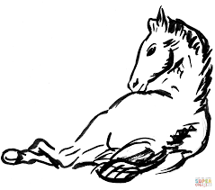 Uden titel (skitse) Vignette til Gestels biografi af prof. dr. W. van der  Pluym: Liggende Hest tegninger til print