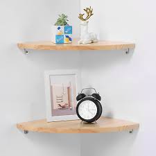 Solid Wood Corner Floating Shelves