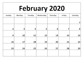 Printable February 2020 Calendar Free Blank Templates