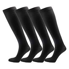 4 Pairs Knee High Graduated Compression Socks 15 20mmhg For Men Women Best Stockings For Running Medical Athletic Diabetic Swelling