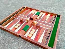 handmade folding backgammon set